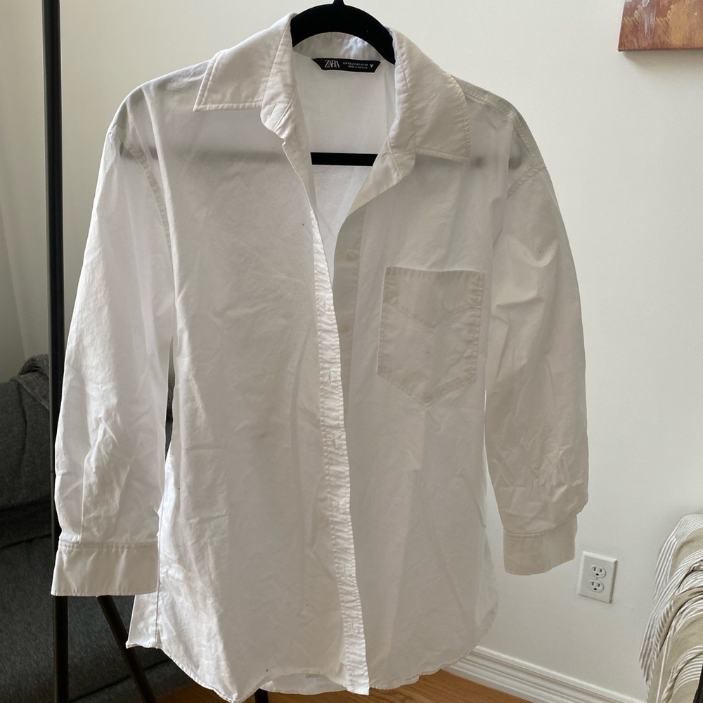 White Oversized Button Down/Dress